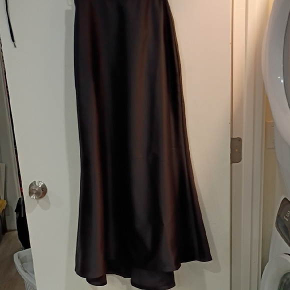 Chic Black High-Low Satin Skirt - Picture 1 of 1